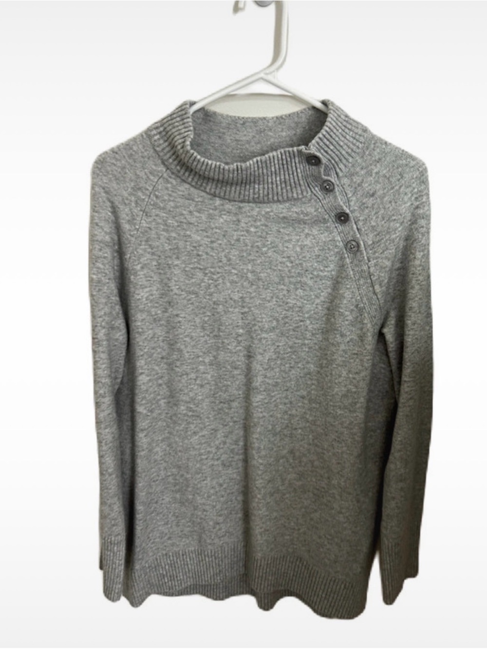 Talbots Classic Women's Grey Button-Neck Sweater Size M